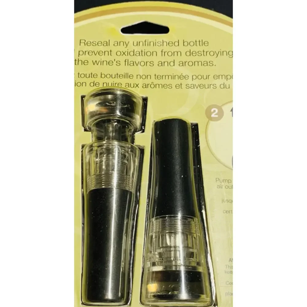 Bordeaux Vacuum Pump Stoppers Reseal Unfinished Wine Bottles New Sealed